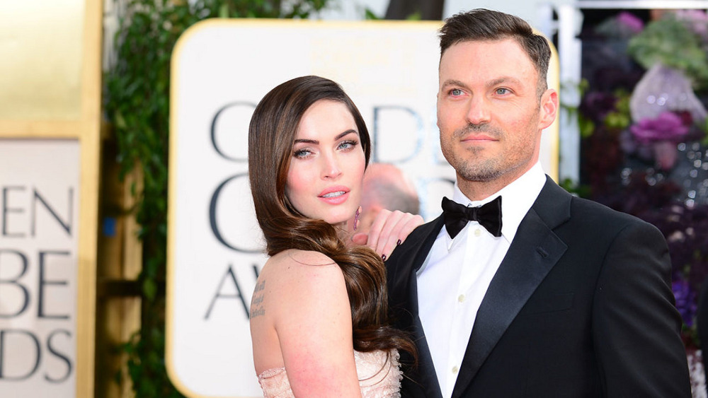 Actress Megan Fox and actor Brian Austin Green arrive at the Golden Globe awards ceremony in Beverly Hills on January 13, 2013. AFP PHOTO / Frederic J. BROWN (Photo credit should read FREDERIC J. BROWN/AFP via Getty Images)