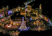 Trafic restricționat la aprinderea luminițelor din Brașov targ Crăciun